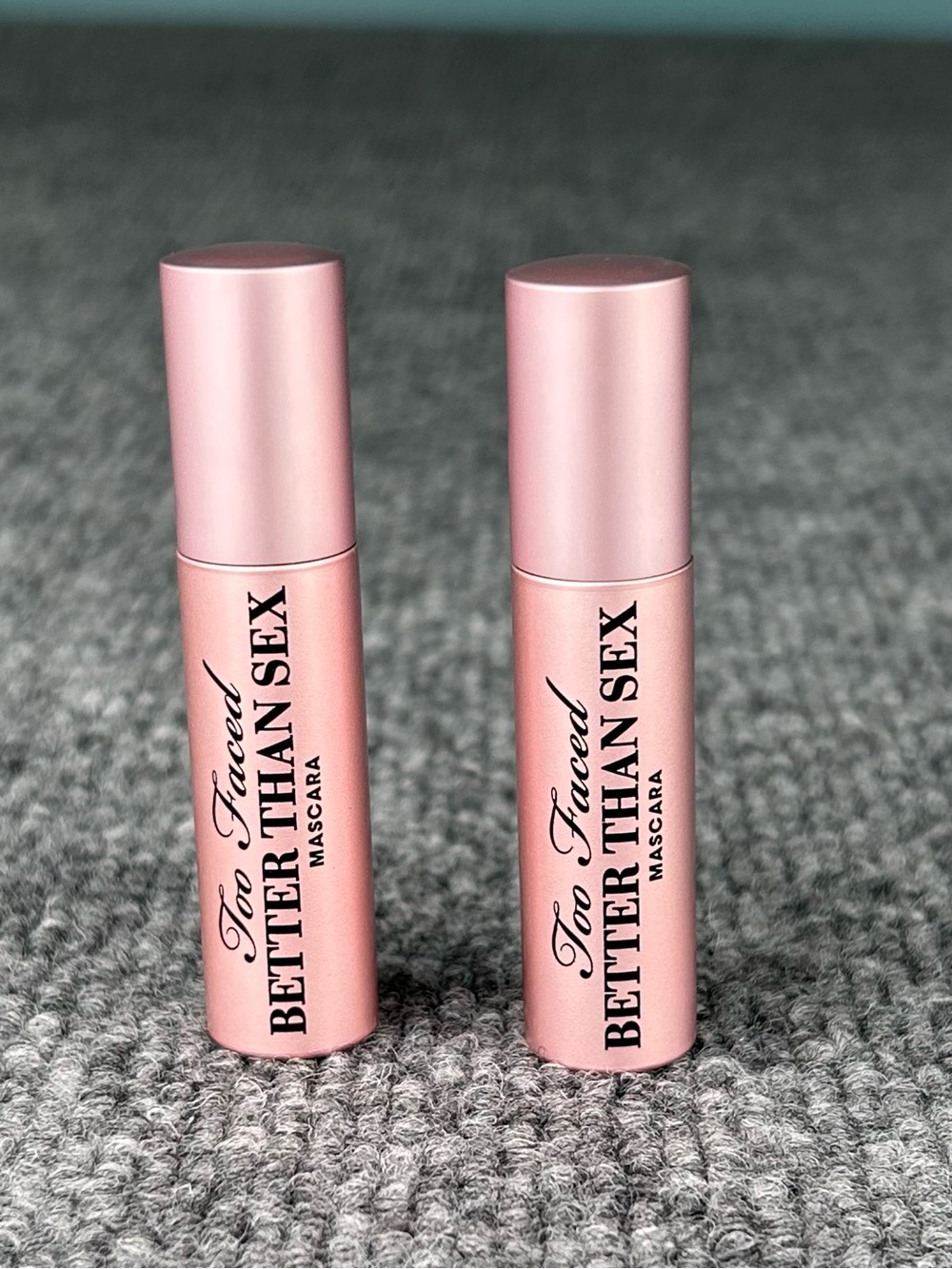 TOO FACED Better Than Sex MASCARA Black LOT 2 x .17 Oz Travel Mini Sz NWOB